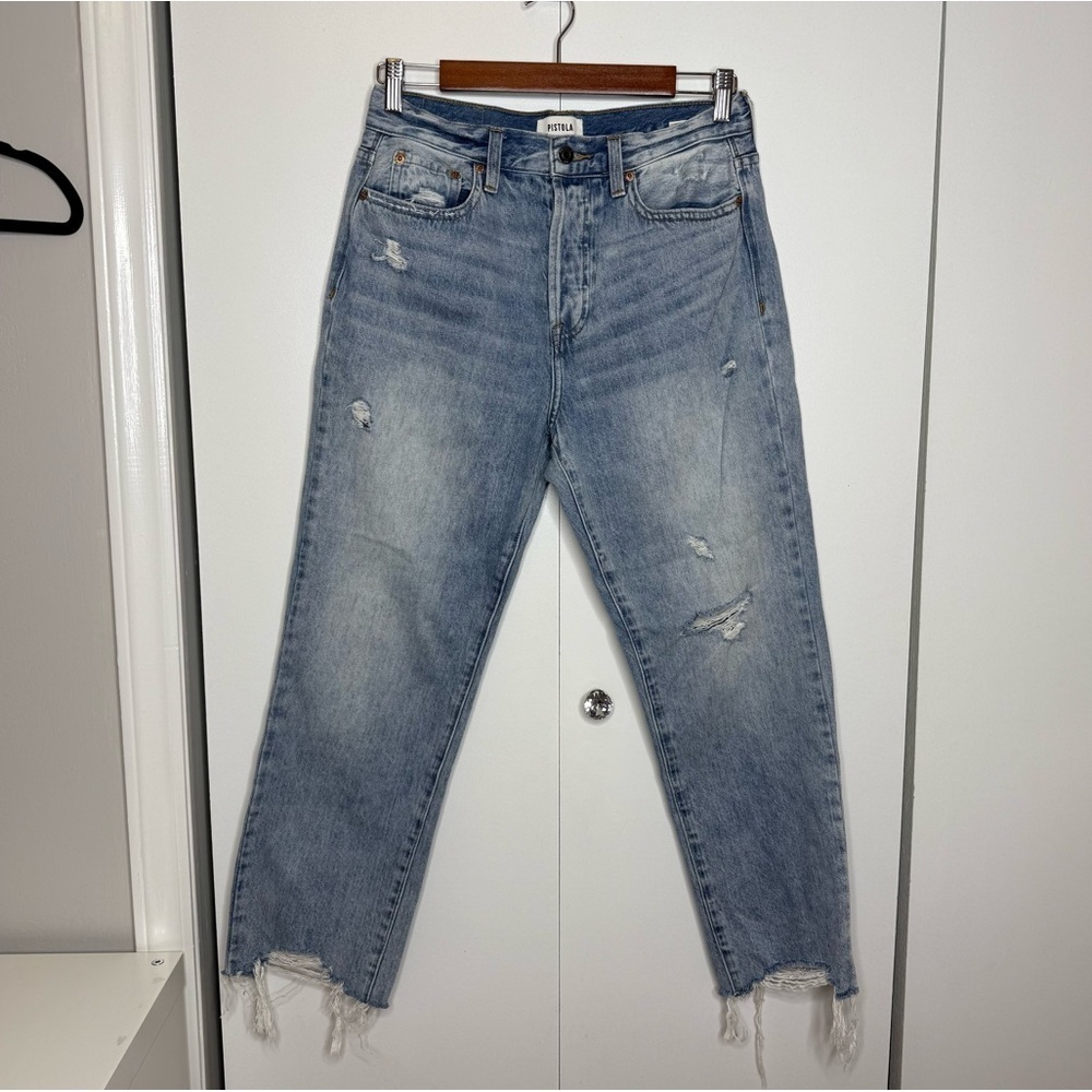 Pistola Charlie High Rise Straight Distressed Jeans size 29 - Picture 2 of 13